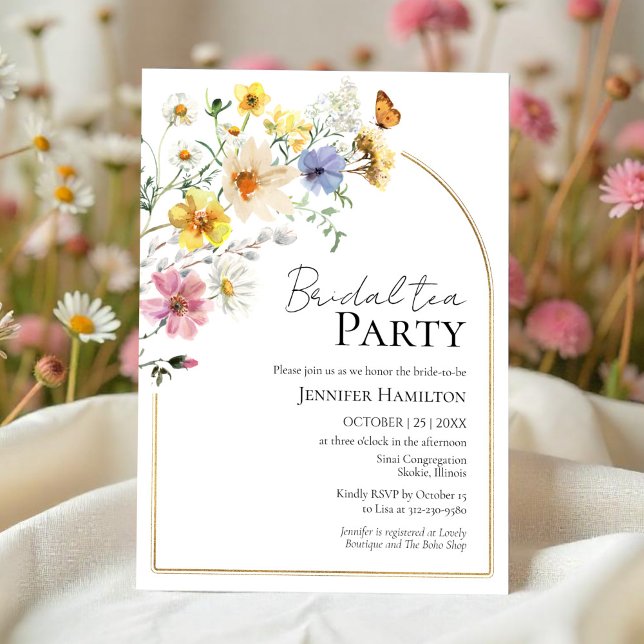 Bridal tea Party | Wildflower Boho Bridal Shower Invitation (Creator Uploaded)