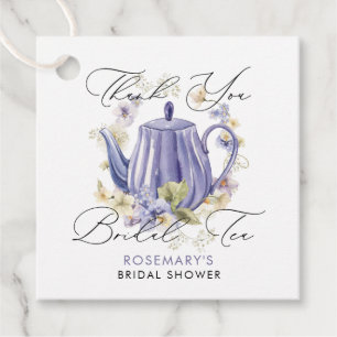 Bridal Tea Purple Teapot Bridal Shower Favour Tags