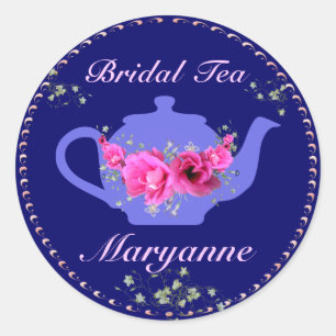 Bridal Tea Stickers Pink Flower Bouquet
