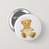 Bridal Teddy Bear 2 Inch Round Button (Front & Back)
