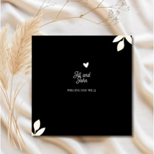 Bridal Thank You Card Note Wedding Floral Black