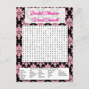 Bridal to shower Word game search- Invitation Postcard