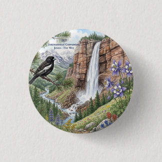 Bridal Veil Falls 1 Inch Round Button