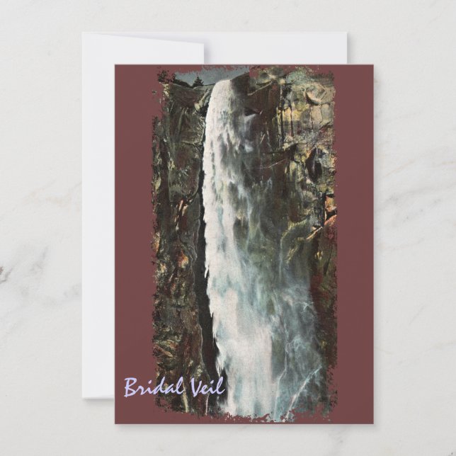 Bridal Veil Falls, Yosemite Invitation Vintage (Devant)