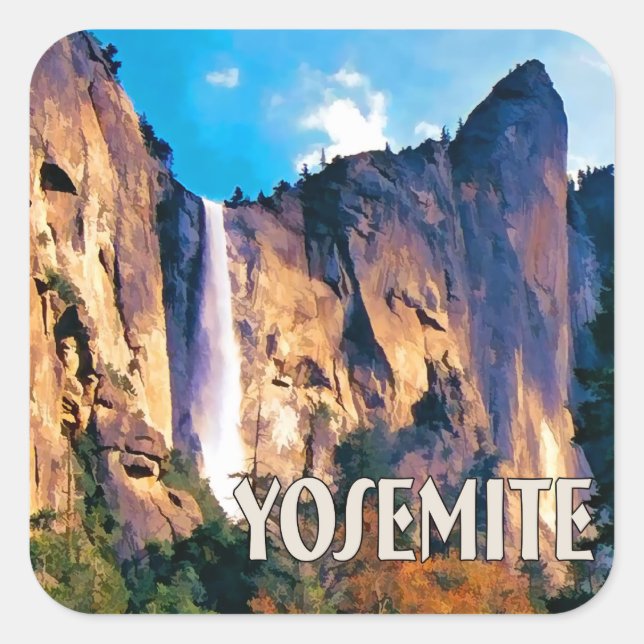 Bridal Veil Falls Yosemite National Park Square Sticker (Front)