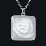 Bridal Veil Silver Plated Necklace<br><div class="desc">Romantic white bridal veil in the shape of heart.  Perfect for anniversary,  wedding,  and any love related events.</div>