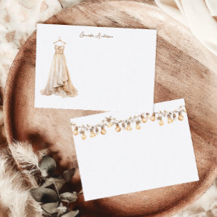 Bridal Wedding Dress Boho Personalized Stationery Card