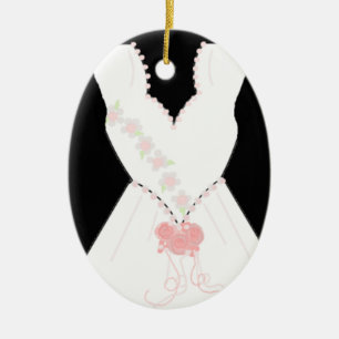 Bridal Wedding Gown Ceramic Ornament