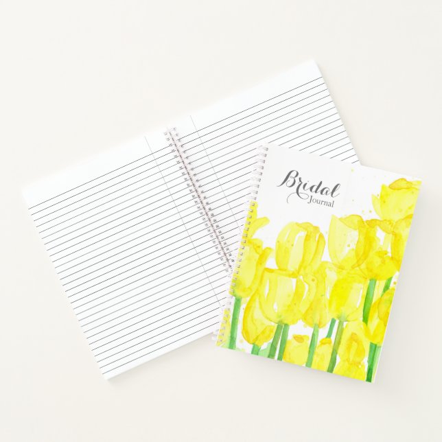 Bridal Wedding Journal Yellow Tulip Flowers (Inside)