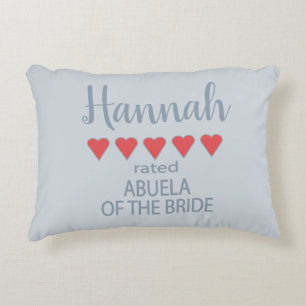 Bridal & Wedding Party 5 Heart Abuela of Bride Accent Pillow