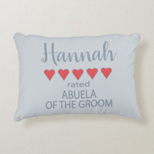 Bridal & Wedding Party 5 Heart Abuela of Groom Accent Pillow