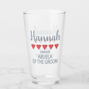 Bridal & Wedding Party 5 Heart Abuela of Groom Glass
