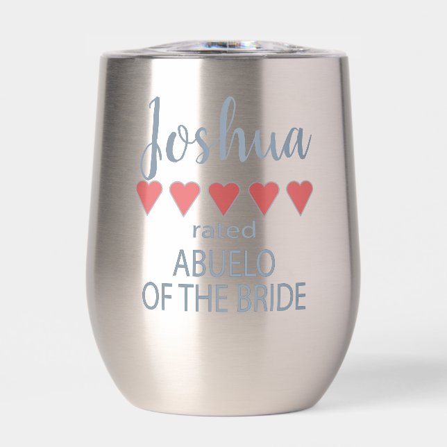 Bridal & Wedding Party 5 Heart Abuelo of Bride (Front)