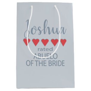 Bridal & Wedding Party 5 Heart Abuelo of Bride Medium Gift Bag
