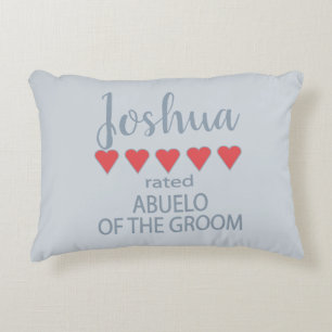 Bridal & Wedding Party 5 Heart Abuelo of Groom Accent Pillow