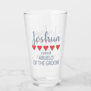Bridal & Wedding Party 5 Heart Abuelo of Groom Glass