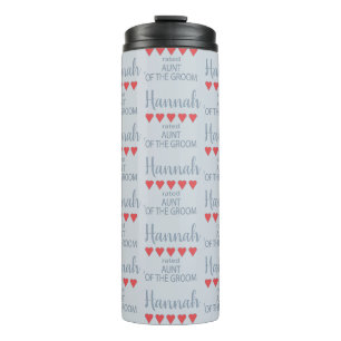 Bridal & Wedding Party 5 Heart Aunt of Groom Thermal Tumbler