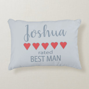 Bridal & Wedding Party 5 Heart Best Man Accent Pillow