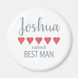 Bridal & Wedding Party 5 Heart Best Man Magnet