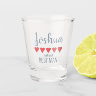 Bridal & Wedding Party 5 Heart Best Man Shot Glass