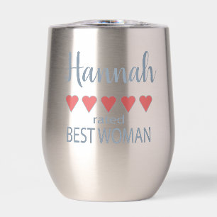Bridal & Wedding Party 5 Heart Best Woman