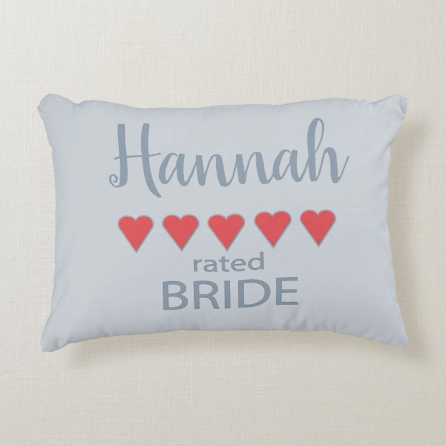 Bridal & Wedding Party 5 Heart Bride Accent Pillow (Front)
