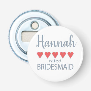 Bridal & Wedding Party 5 Heart Bridesmaid Bottle Opener