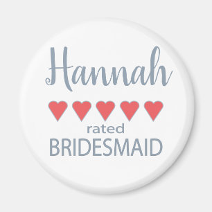 Bridal & Wedding Party 5 Heart Bridesmaid Magnet