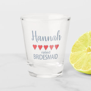 Bridal & Wedding Party 5 Heart Bridesmaid Shot Glass