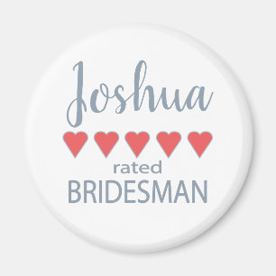 Bridal & Wedding Party 5 Heart Bridesman Magnet