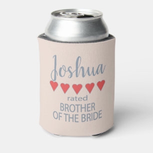 Bridal & Wedding Party 5 Heart Brother of Bride Can Cooler
