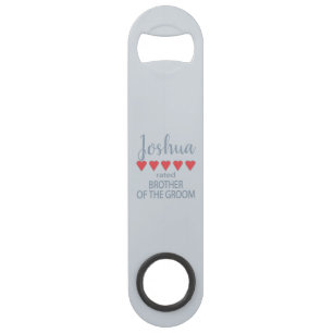 Bridal & Wedding Party 5 Heart Brother of Groom Bar Key