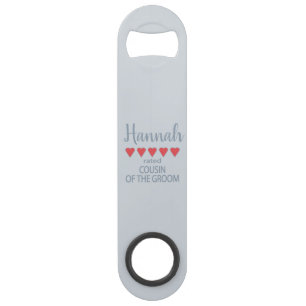 Bridal & Wedding Party 5 Heart Cousin of Groom Bar Key