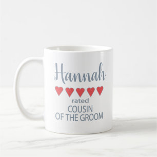 Bridal & Wedding Party 5 Heart Cousin of Groom Coffee Mug