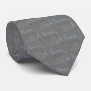 Bridal & Wedding Party 5 Heart Cousin of Groom Tie