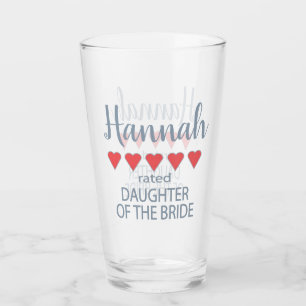 Bridal & Wedding Party 5 Heart Daughter of Bride Glass