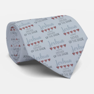 Bridal & Wedding Party 5 Heart Father of Bride Tie