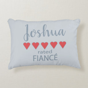 Bridal & Wedding Party 5 Heart Fiance Accent Pillow