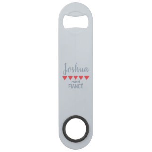 Bridal & Wedding Party 5 Heart Fiance Bar Key