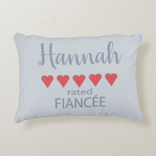Bridal & Wedding Party 5 Heart Fiancee Accent Pillow