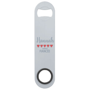 Bridal & Wedding Party 5 Heart Fiancee Bar Key