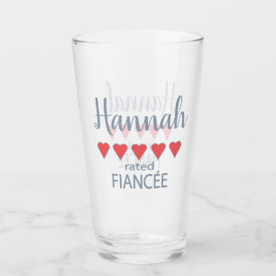 Bridal & Wedding Party 5 Heart Fiancee Glass