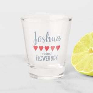Bridal & Wedding Party 5 Heart Flower Boy Shot Glass