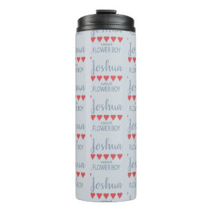 Bridal & Wedding Party 5 Heart Flower Boy Thermal Tumbler