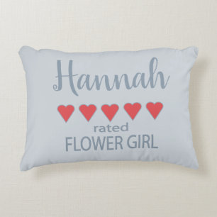 Bridal & Wedding Party 5 Heart Flower Girl Accent Pillow