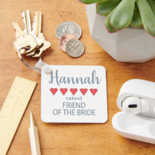 Bridal & Wedding Party 5 Heart Friend of Bride Keychain
