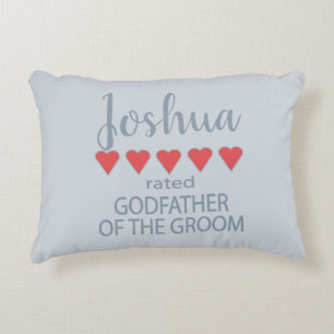 Bridal & Wedding Party 5 Heart Godfather of Groom Accent Pillow