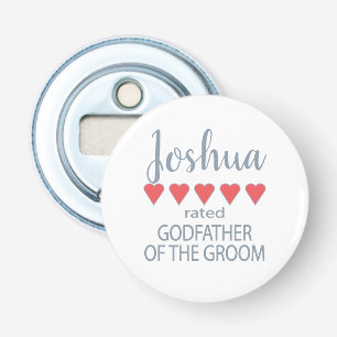 Bridal & Wedding Party 5 Heart Godfather of Groom Bottle Opener