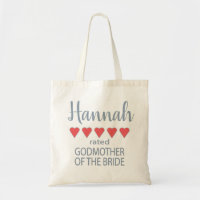 Bridal & Wedding Party 5 Heart Godmother of Bride