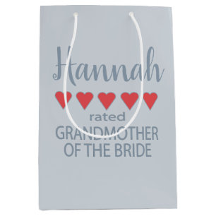Bridal & Wedding Party 5 Heart Grandmother o Bride Medium Gift Bag